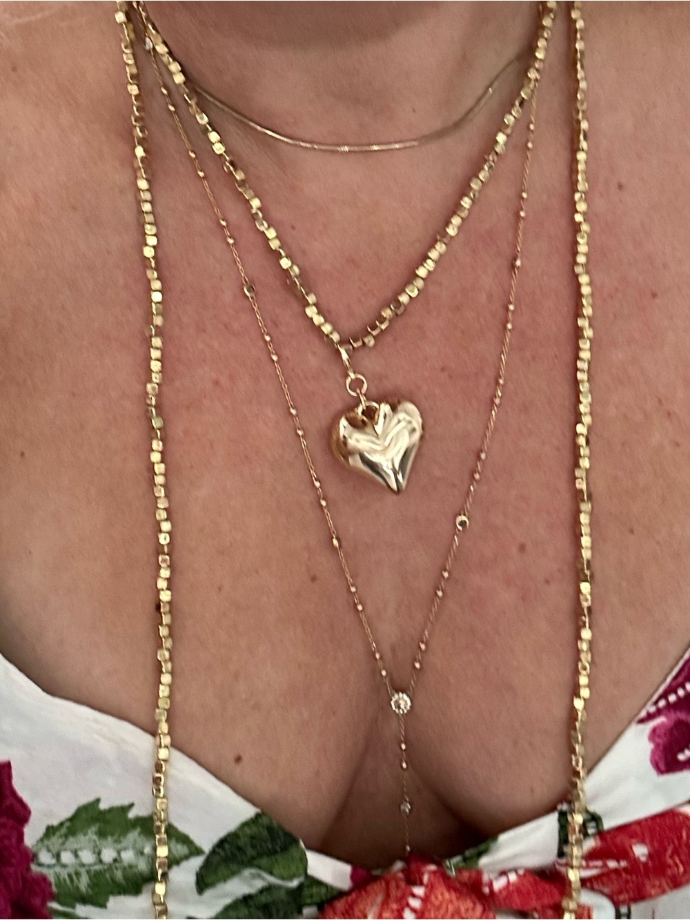 Gold Layered Heart Pendant Necklace - Women Jewelry